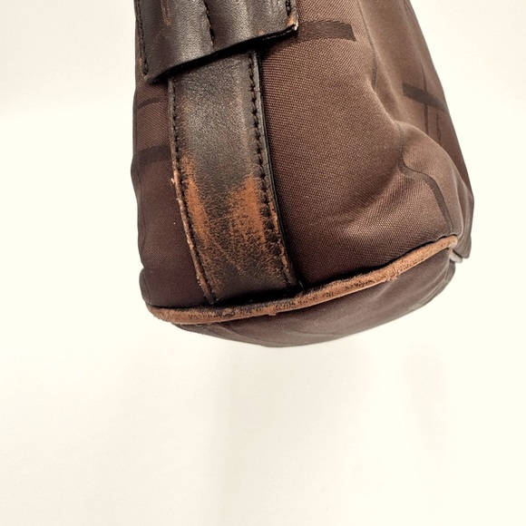 Salvatorre Ferragamo Brown Nylon Shoulder Bag with Leather Trim - Picture 9 of 11